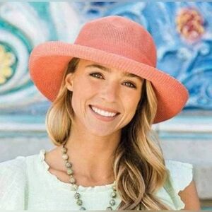 Coral Wide-Brimmed Sun Hat